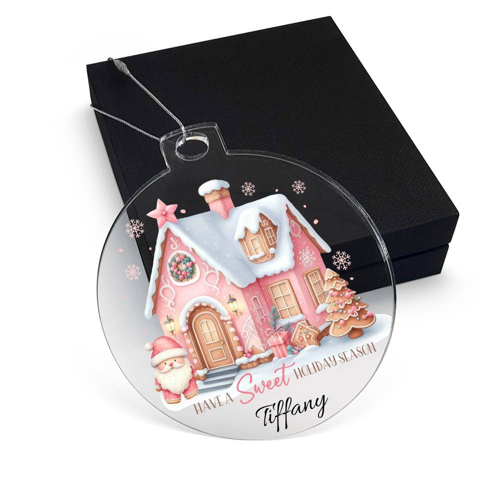 Pink holiday season Acrylic Christmas Ornament-[Heartfelt Family Gift]