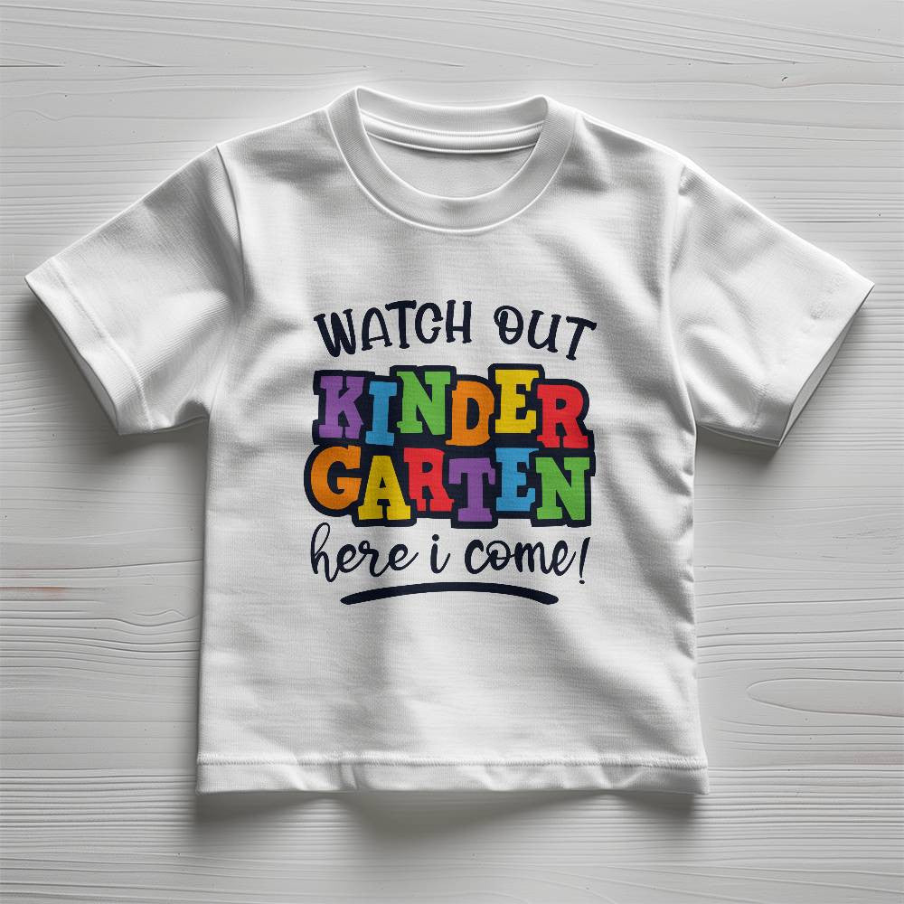 Kindergarten Here I Come Preschool Graduation T-shirt-[Heartfelt Family Gift]