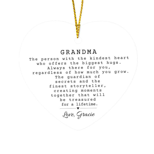 Grandma Heart Christmas Ornament-[Heartfelt Family Gift]