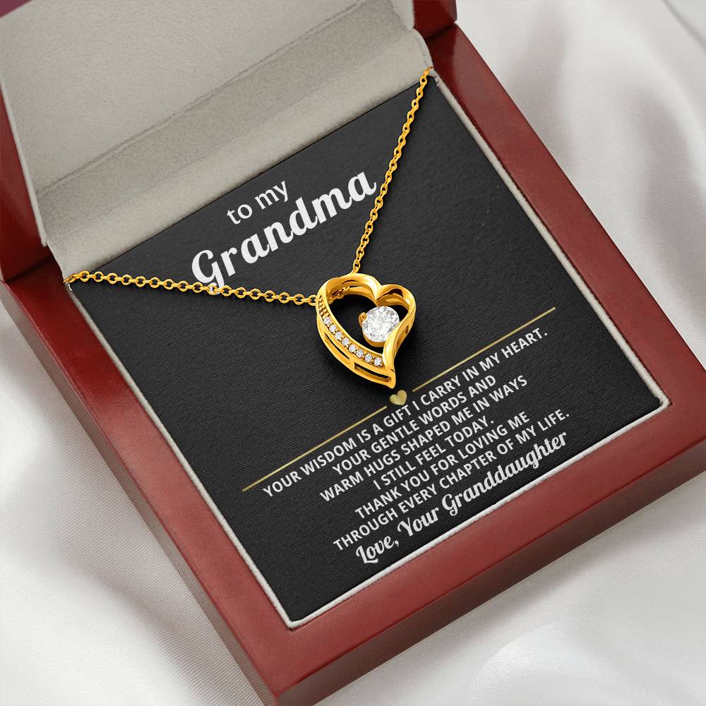 To My Grandma Necklace Gift from Granddaughter or Grandson