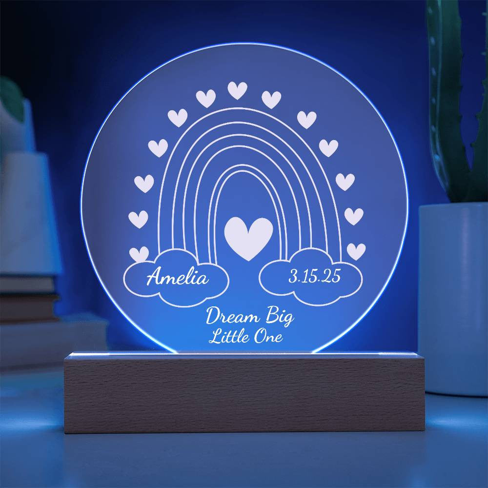 Rainbow Baby  Name Night light-[Heartfelt Family Gift]