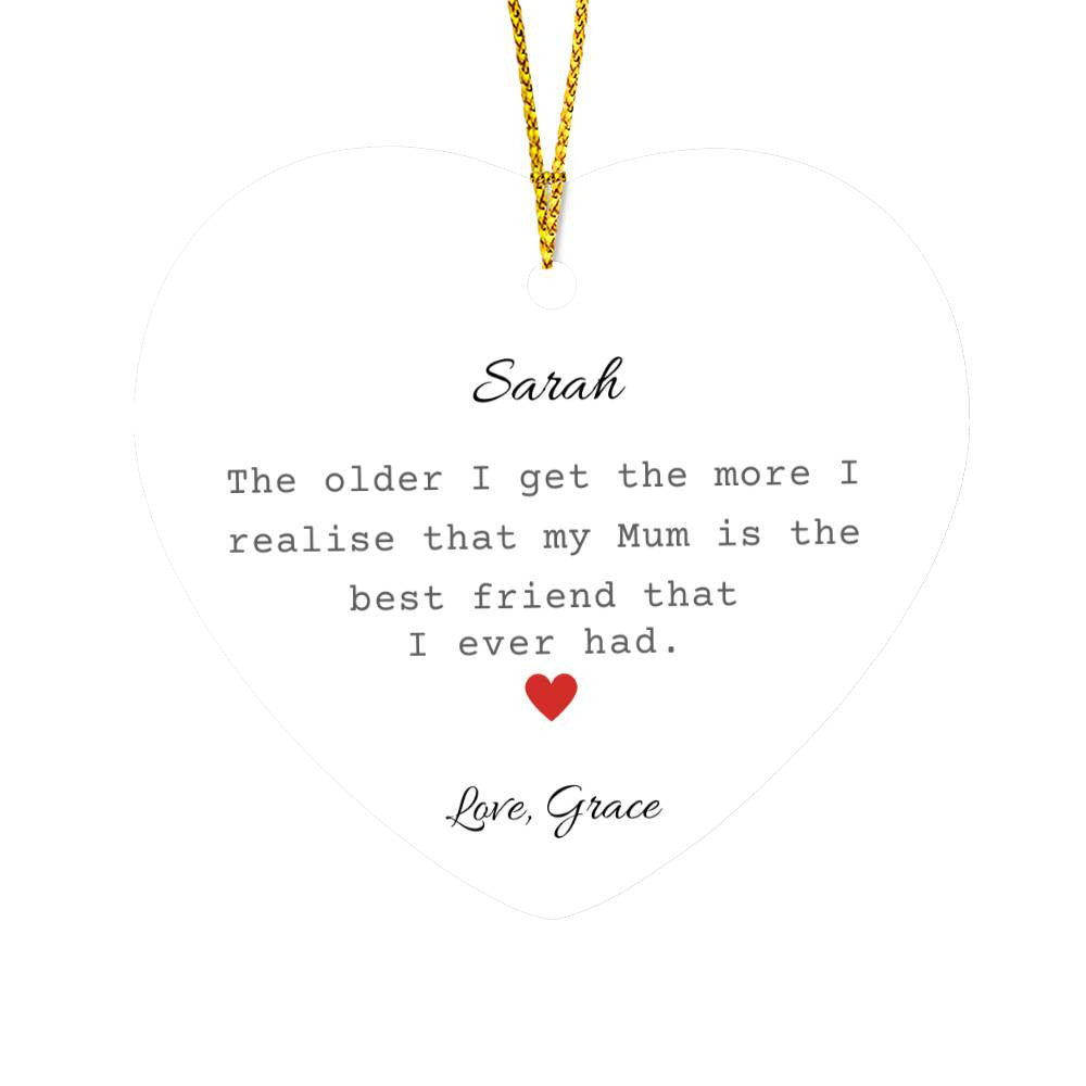 Mum Heart Christmas Ornament-[Heartfelt Family Gift]