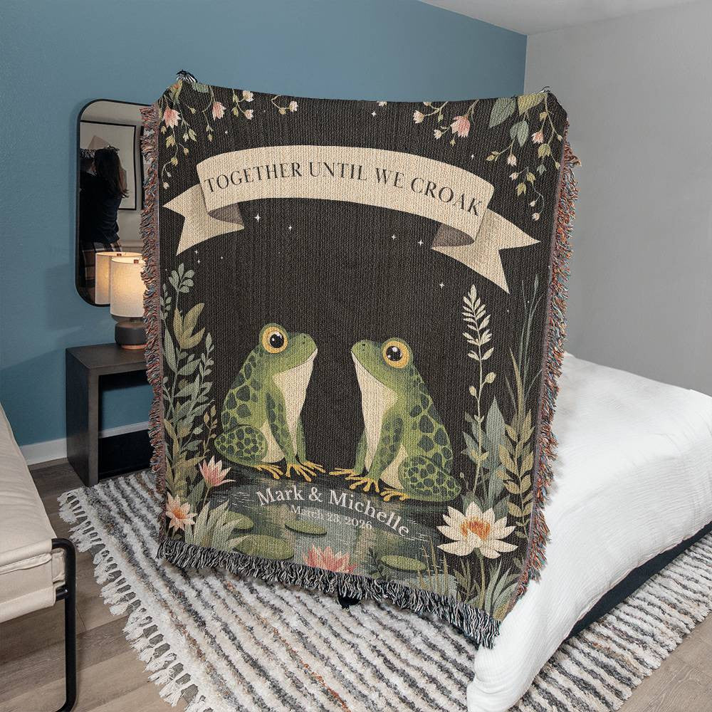 Personalized Frog Couple Blanket-[Heartfelt Family Gift]