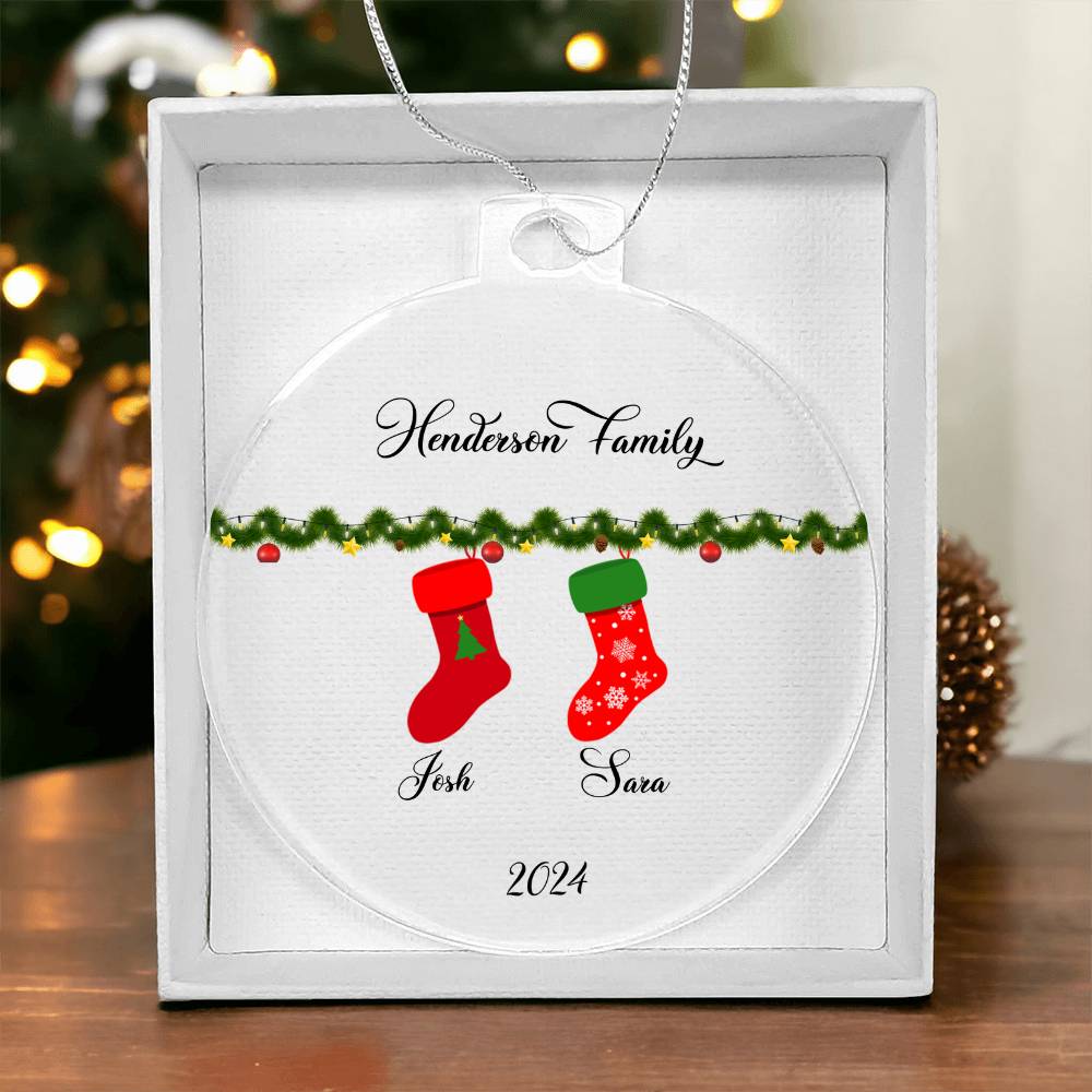 Family Christmas Stocking Ornament