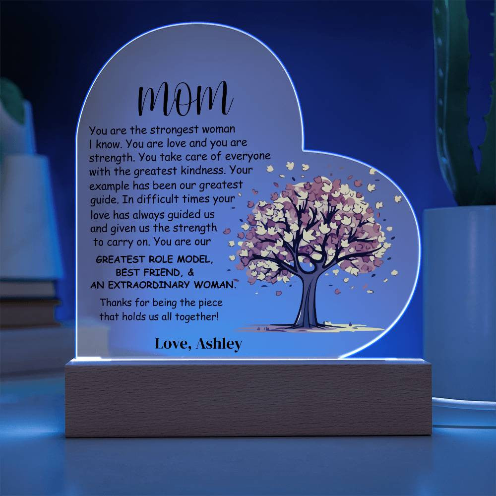 Mom Heart Acrylic Plaque Gift