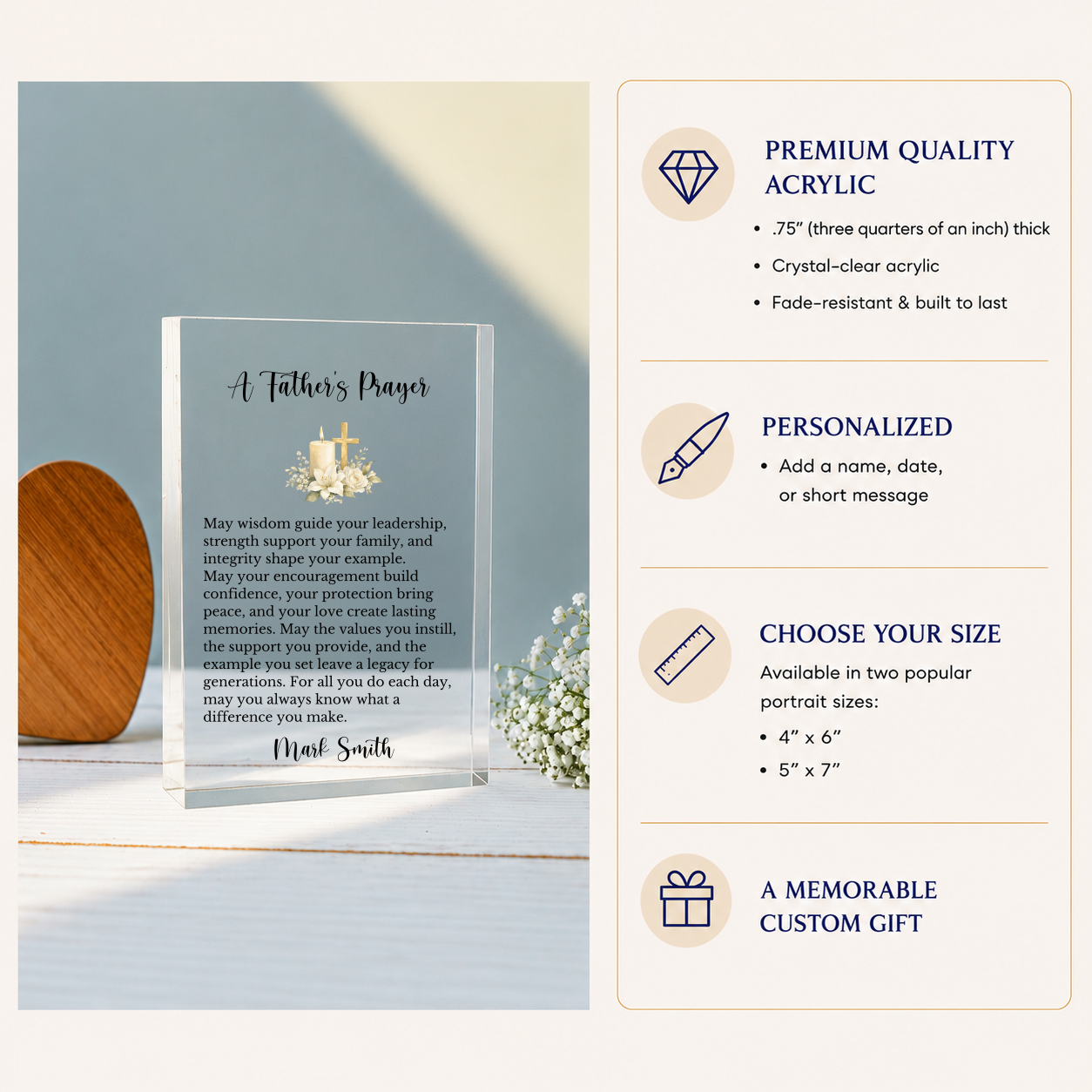 A Fathers Prayer Plaque Gift