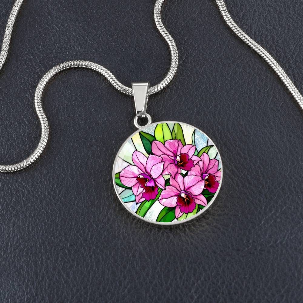 Orchid Flower Necklace, Floral Pendant Jewelry, Pink Orchid Pendant, Garden-inspired Gift, Botanical Necklace, Gift for Flower Lovers