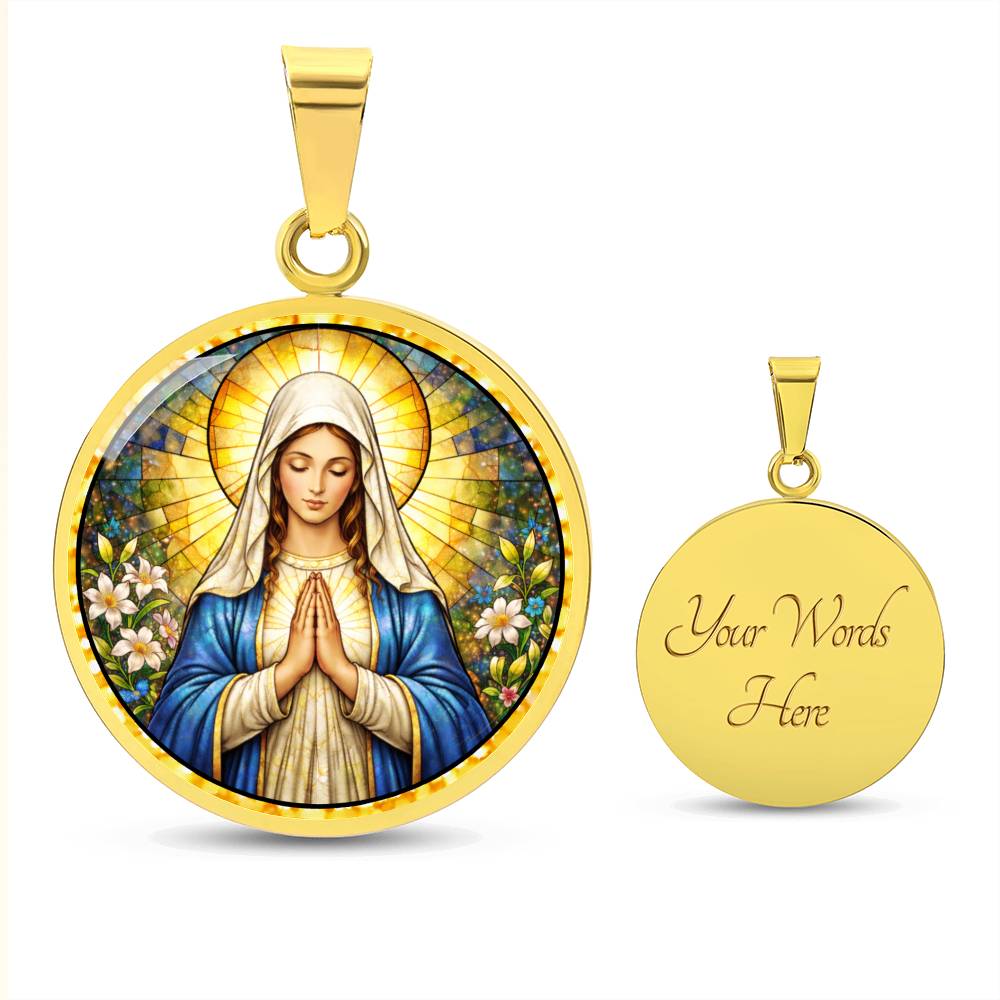 Mother Virgin Mary Personalized Engraved Necklace Bracelet or Keychain