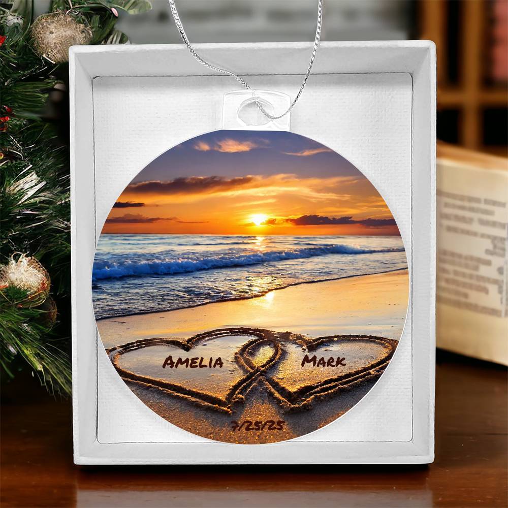 Custom Anniversary Beach Ornament