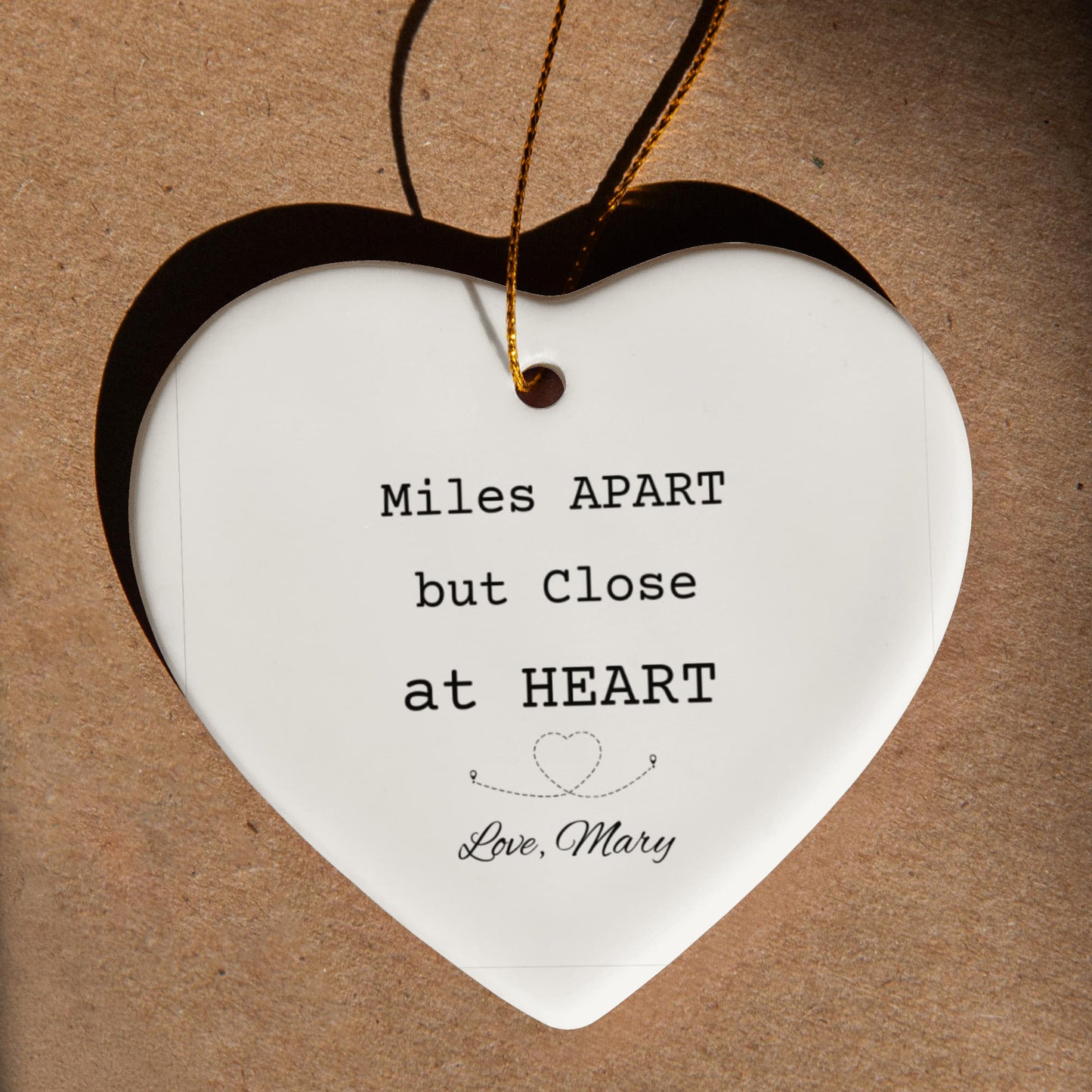 Friendship Disctance Ceramic Heart Ornament