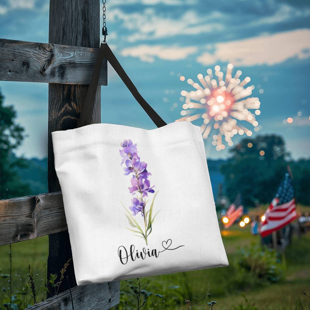Birth flower Name Classic Tote Bag