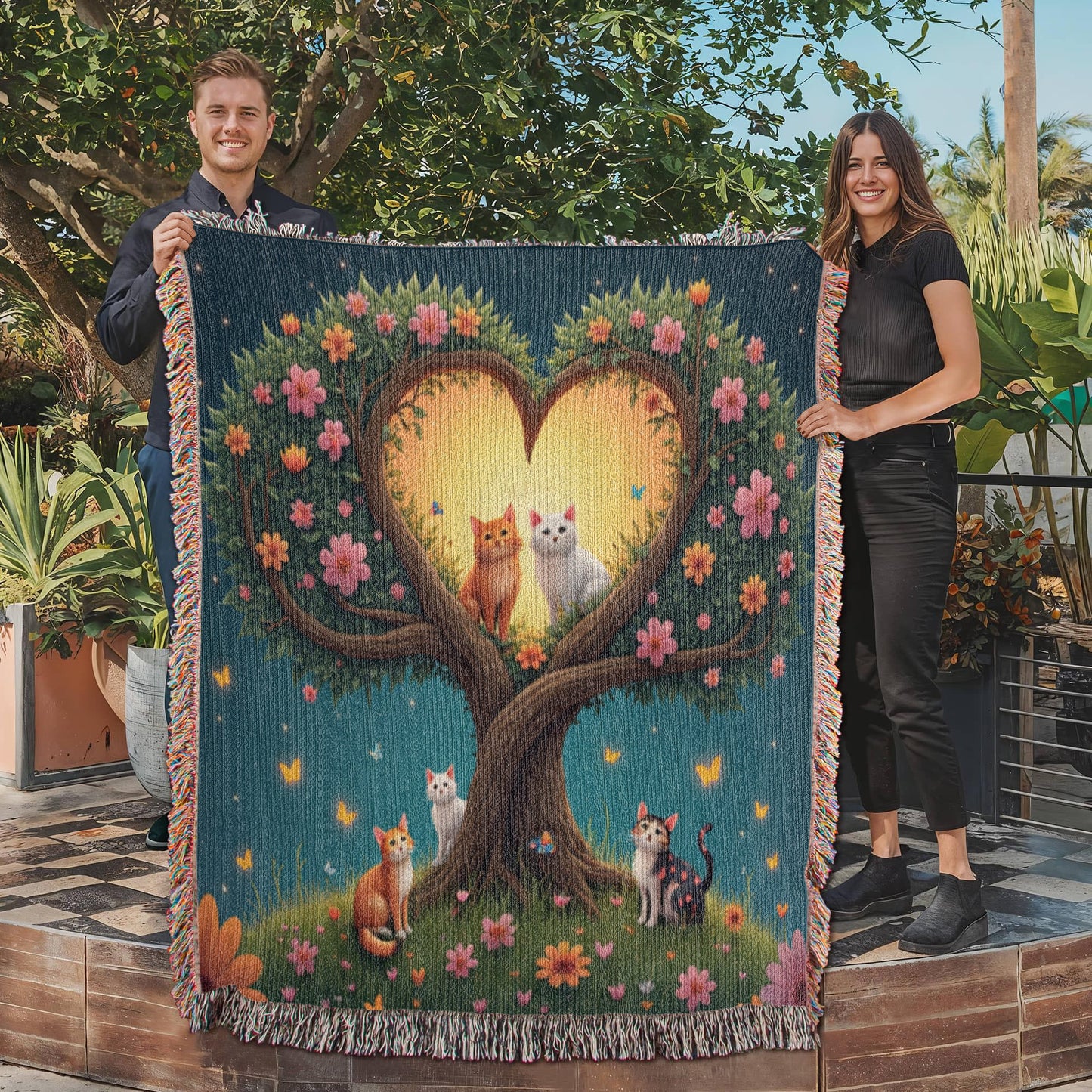 Heirloom Artwork Woven Blanket (Portrait)-[Heartfelt Family Gift]