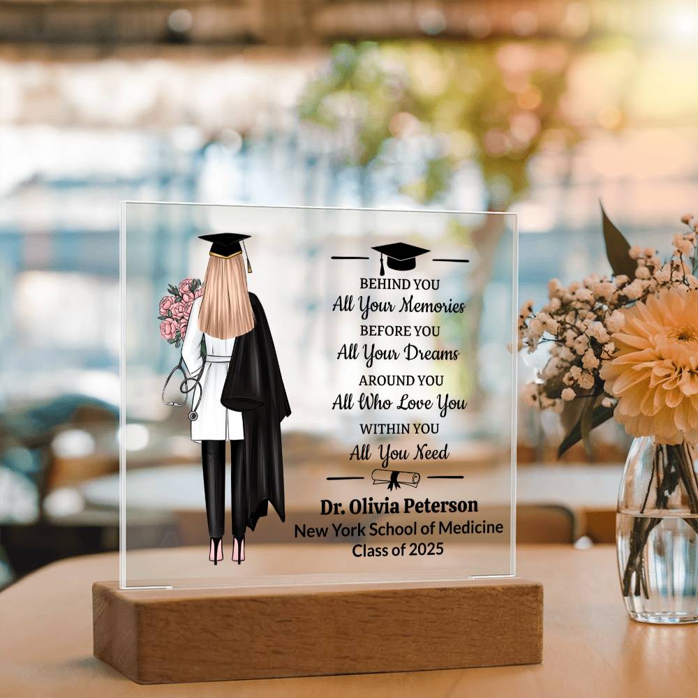 Personalized Medical School Pinning Ceremony Acrylic Plaque