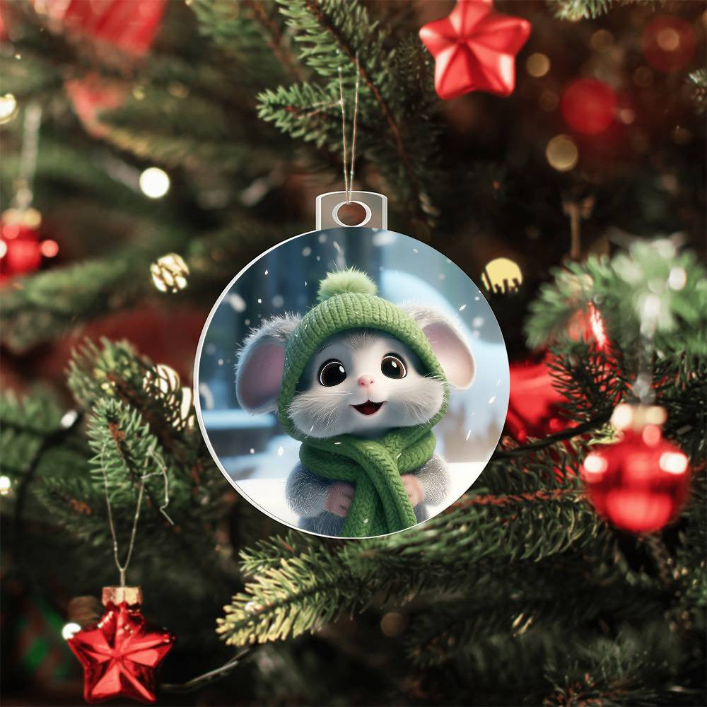 Mouse Acrylic Christmas Ornament-[Heartfelt Family Gift]