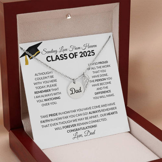 Graduation Memorial Necklace from Dad-[Heartfelt Family Gift]