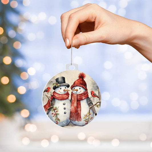 Snowman Acrylic Christmas Ornament-[Heartfelt Family Gift]