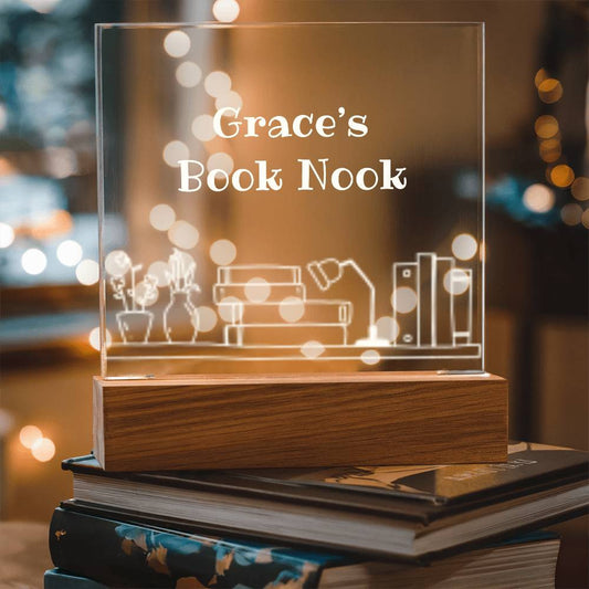 Book Nook Personalized Plaque for Reader-[Heartfelt Family Gift]