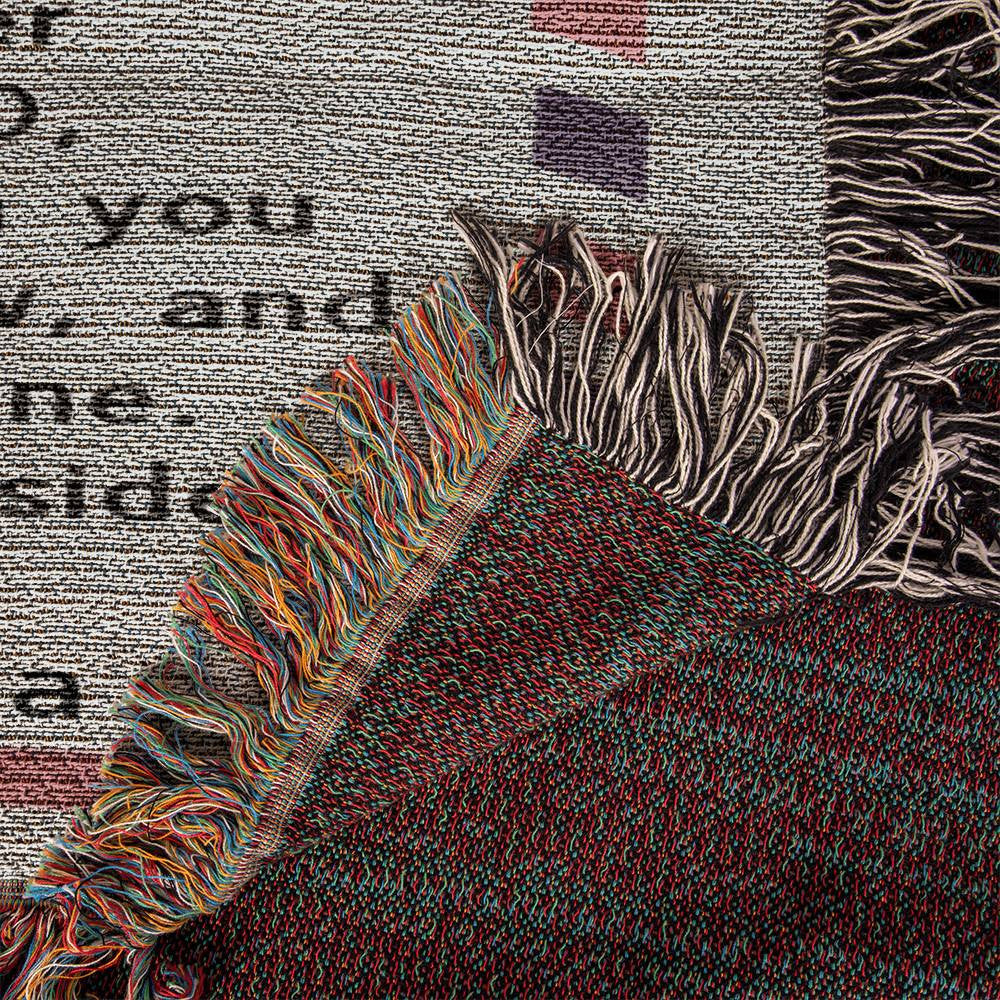 Personalized Postcard Woven Blanket Gift for Daughter or Granddaughter-[Heartfelt Family Gift]