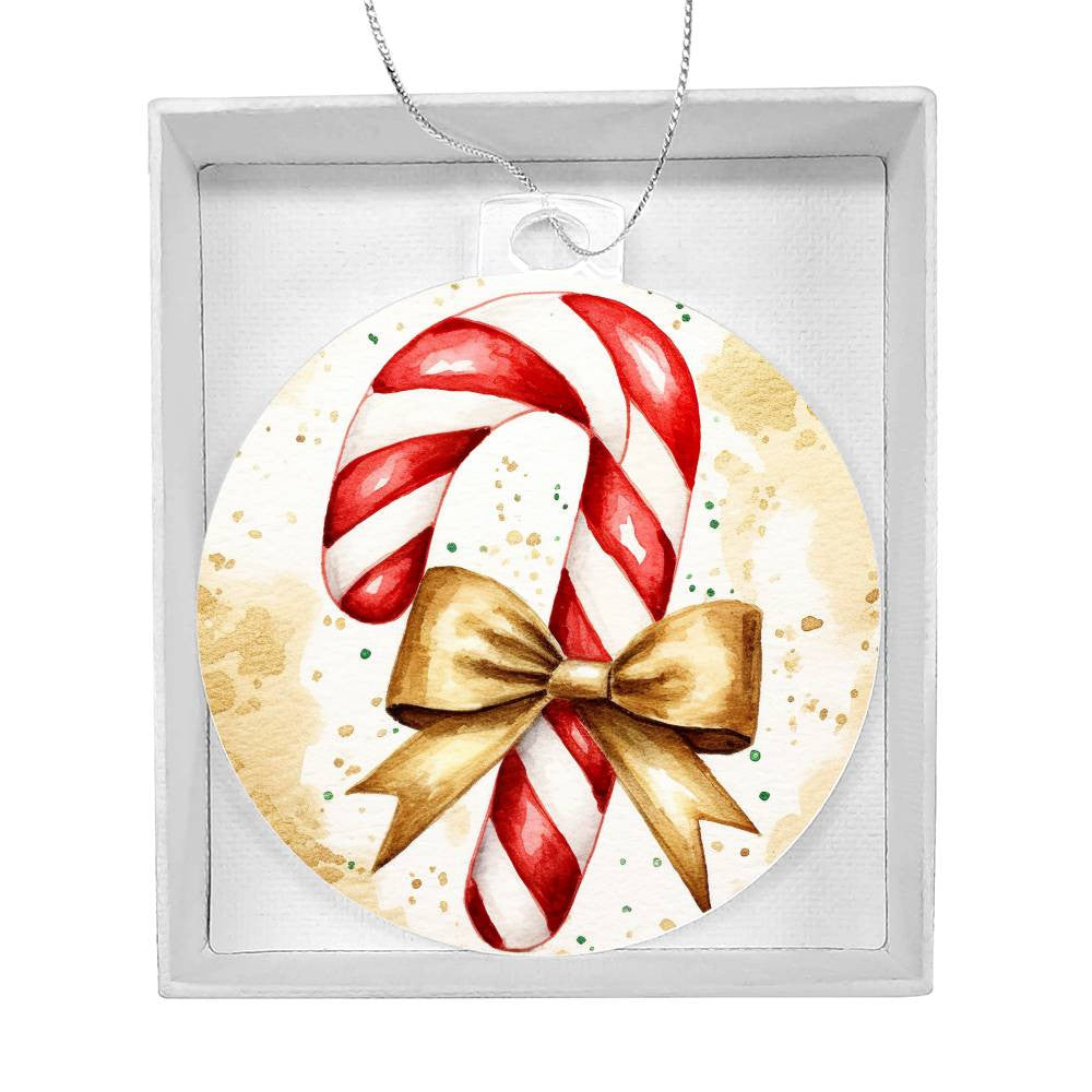 Candy Cane Acrylic Christmas Ornament-[Heartfelt Family Gift]