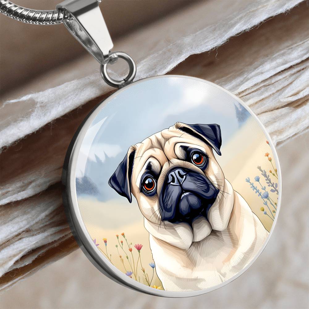 Pug Pendant Necklace
