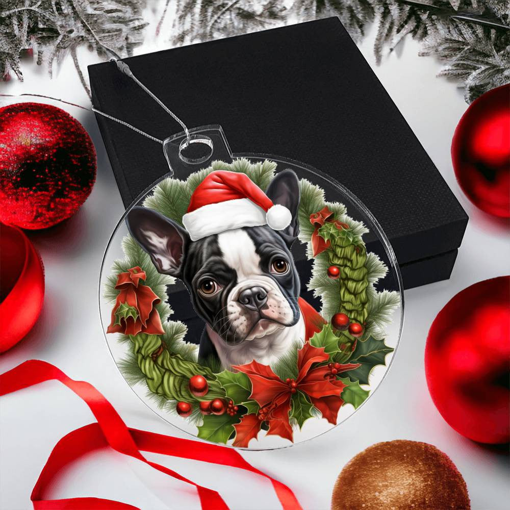 Bull Terrier Dog Acrylic Christmas Ornament-[Heartfelt Family Gift]