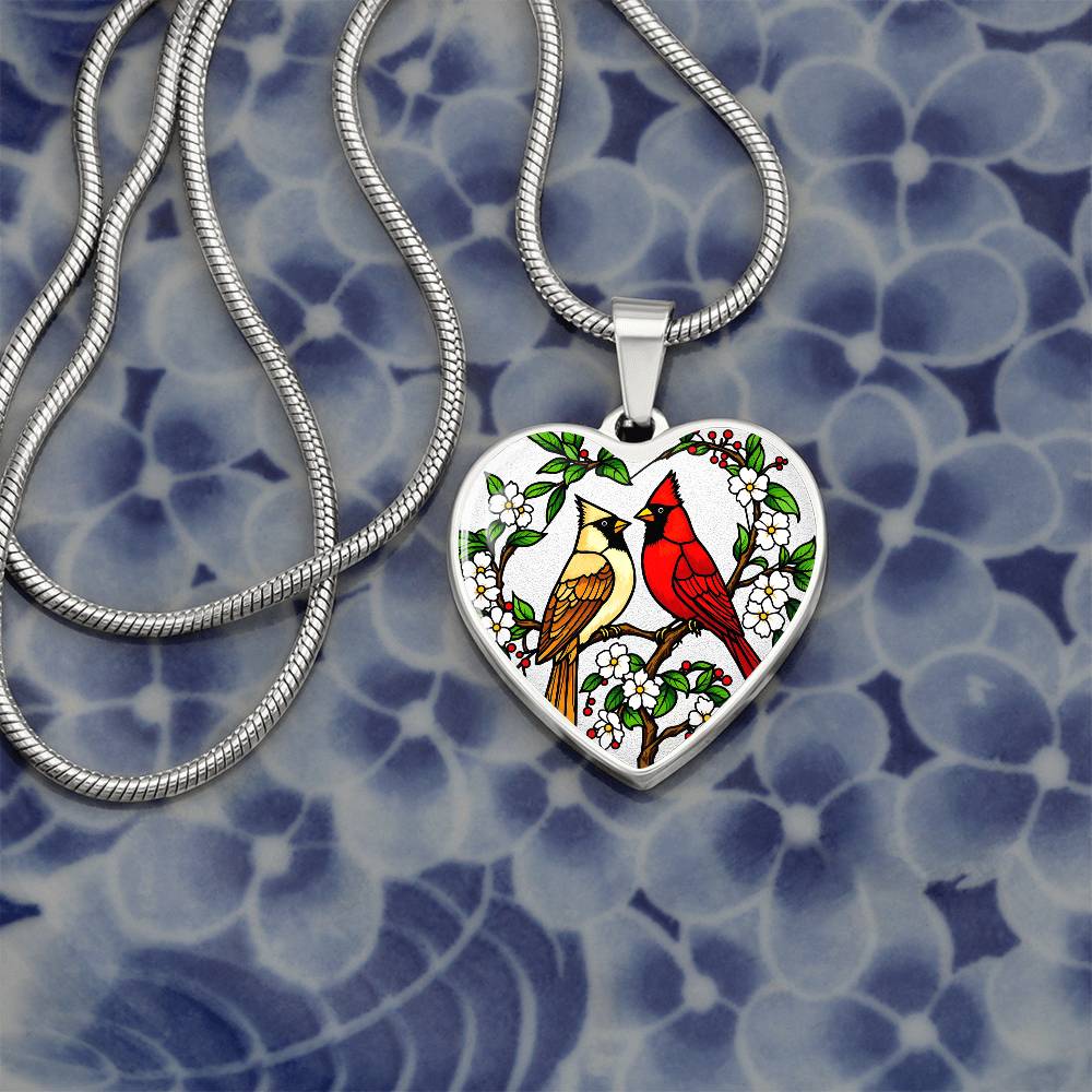 Cardinals Pendant Necklace Engraved