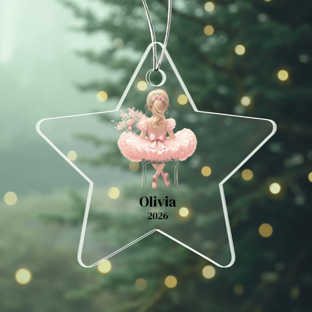 Ballerina Dance Recital Christmas Star Ornament