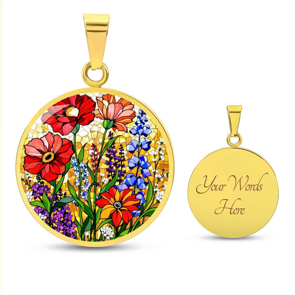 Poppies Floral Pendant Necklace