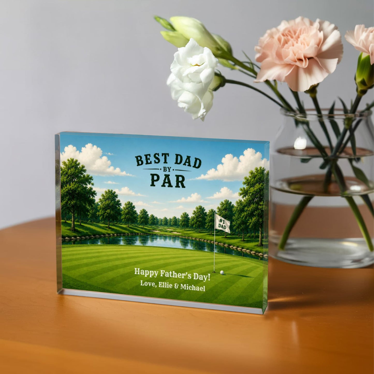 Best Dad By Par Golf Plaque, Personalized Father's Day Gift, Golf Lover Decoration