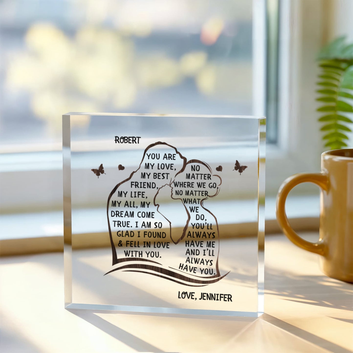 Personalized Couple Romantic Love Printed Acrylic Block