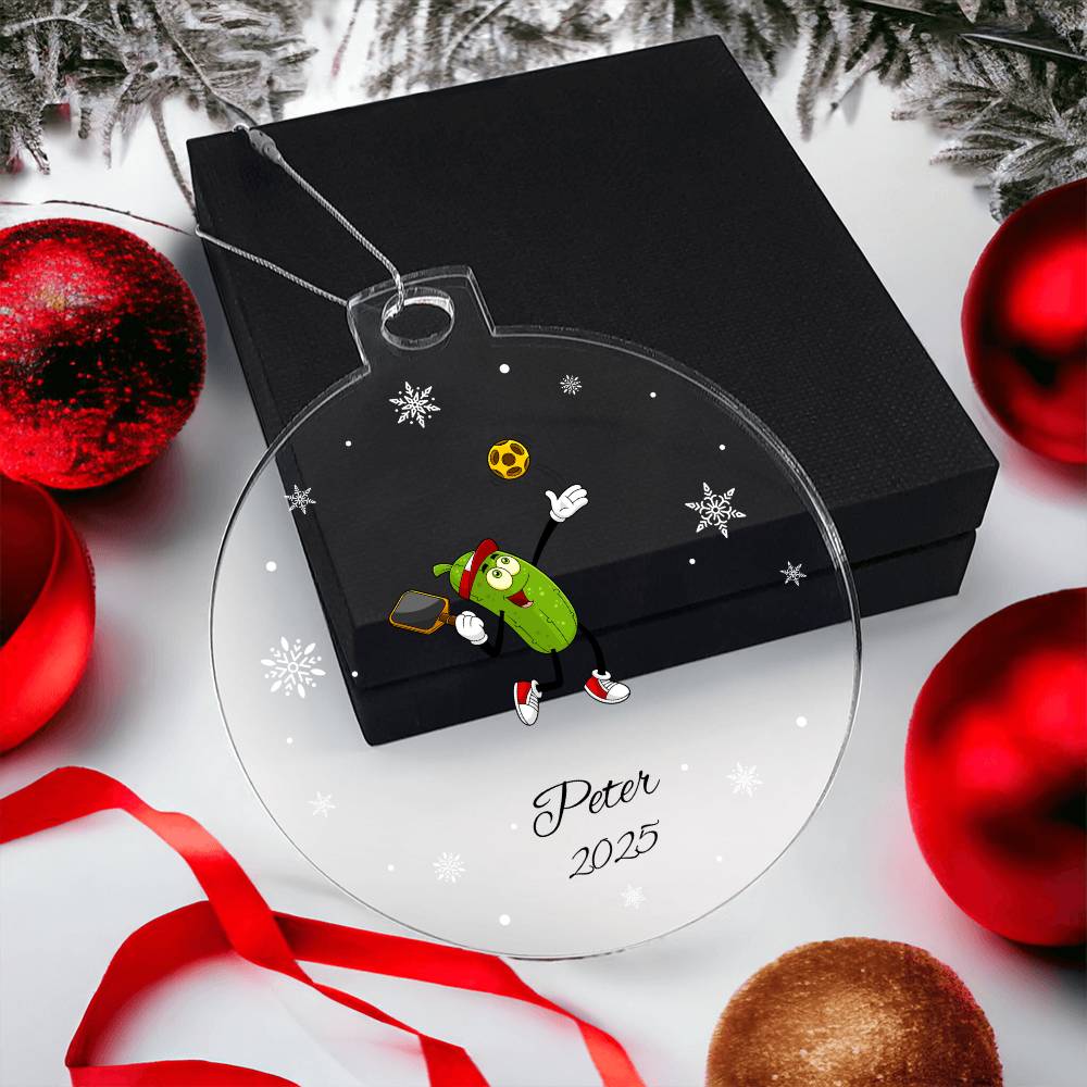 Pickleball Player Christmas Ornament
