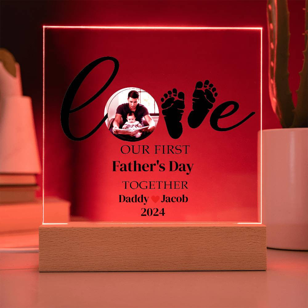 1st Fathers day  or Christmas Together  Dad Mom Plaque-[Heartfelt Family Gift]