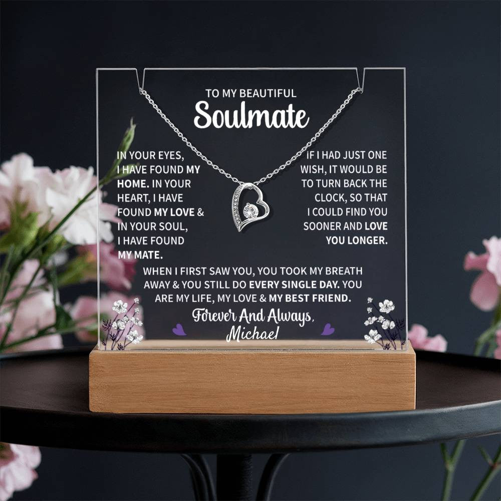 Soulmate Lighted Jewelry Holder with Necklace Gift Set-[Heartfelt Family Gift]