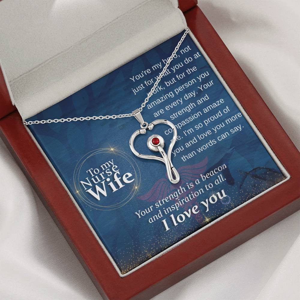 Nurse Wife Stethoscope Necklace - Thoughtful Gift for Her-[Heartfelt Family Gift]