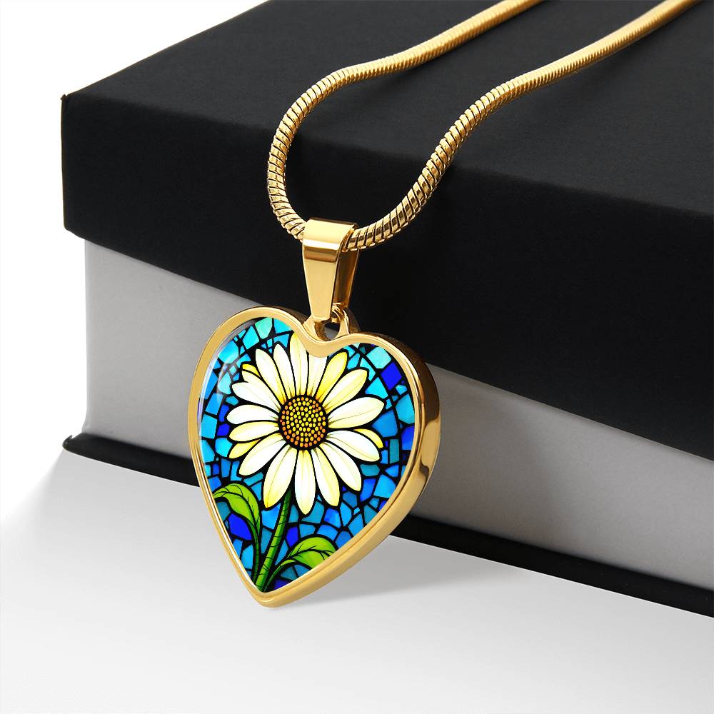 Sunflower Floral Necklace with Engraving