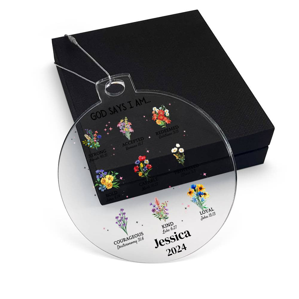 God Says I Am Wildflower Ornament-[Heartfelt Family Gift]