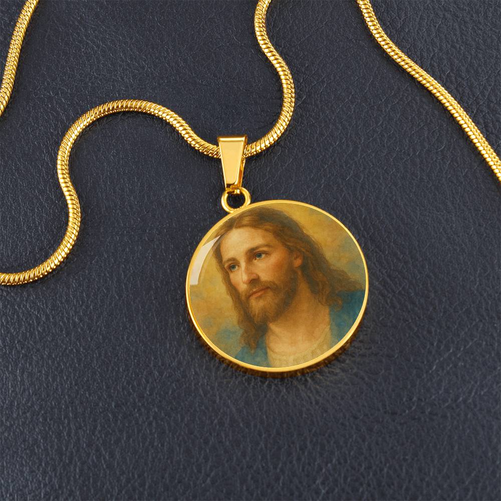 Jesus watercolor Pendant Necklace