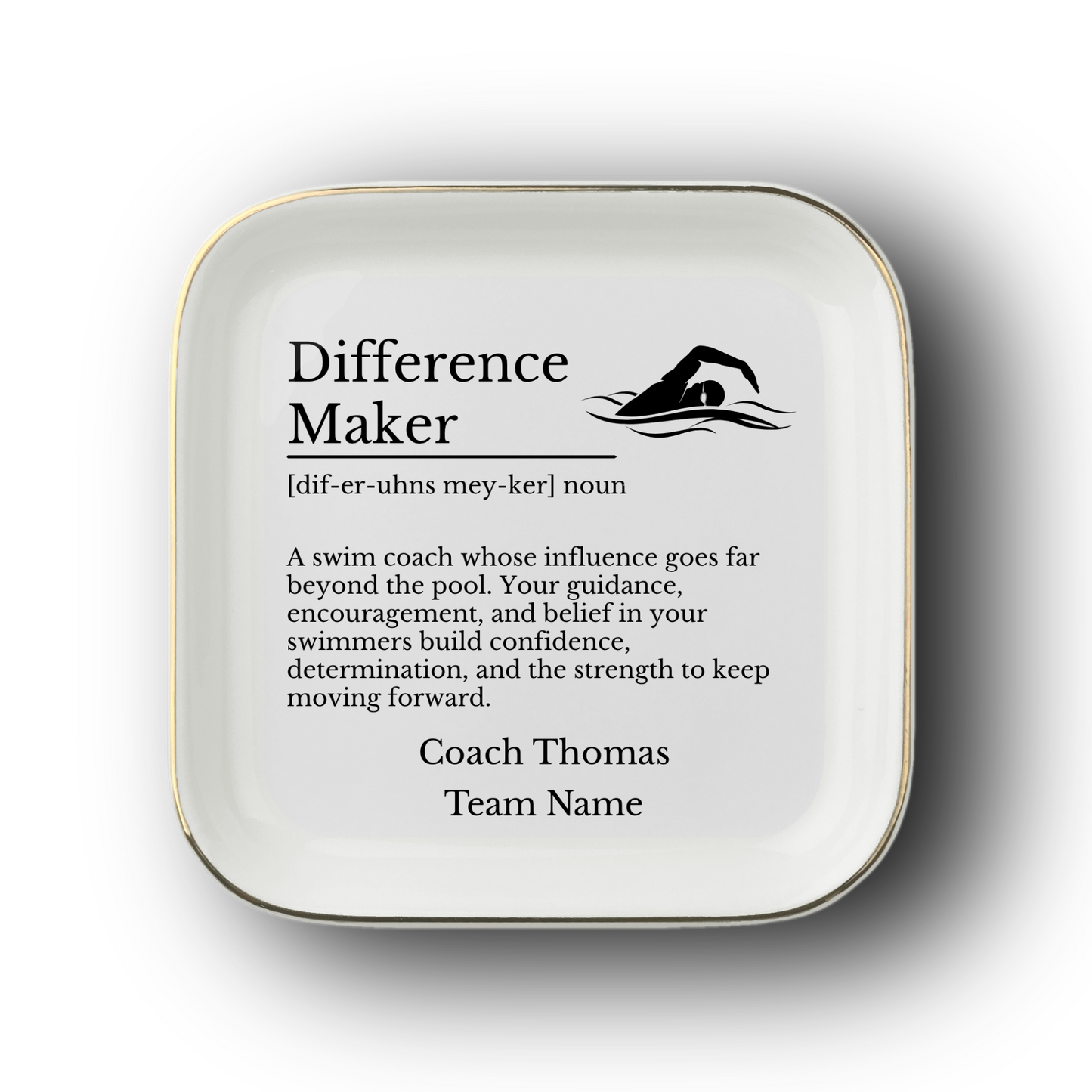 Swim Coach Jewelry Dish Trinket Tray