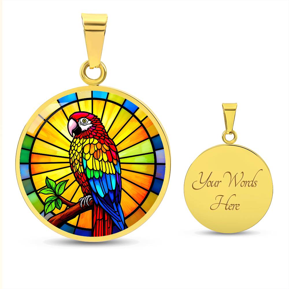 Parrott Pendant Necklace Engraved