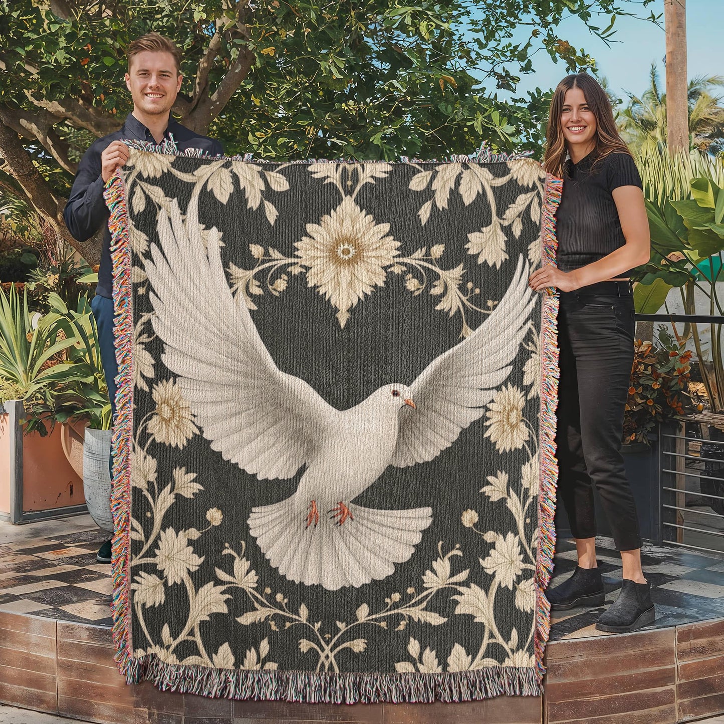 Dove Heirloom Woven Blanket