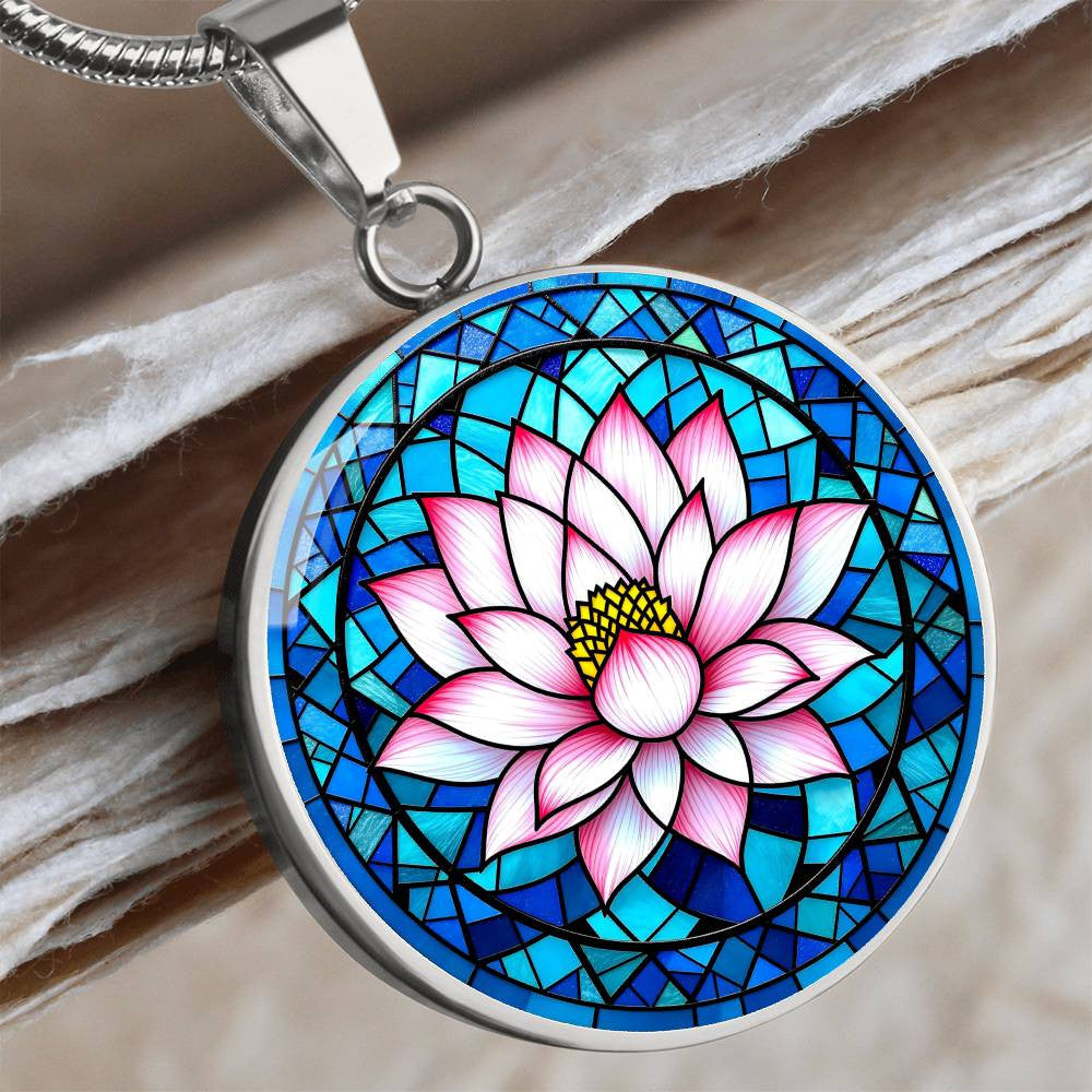 Lotus Necklace with Engraving-[Heartfelt Family Gift]