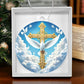 Cross and Dove Acrylic Christmas Ornament-[Heartfelt Family Gift]