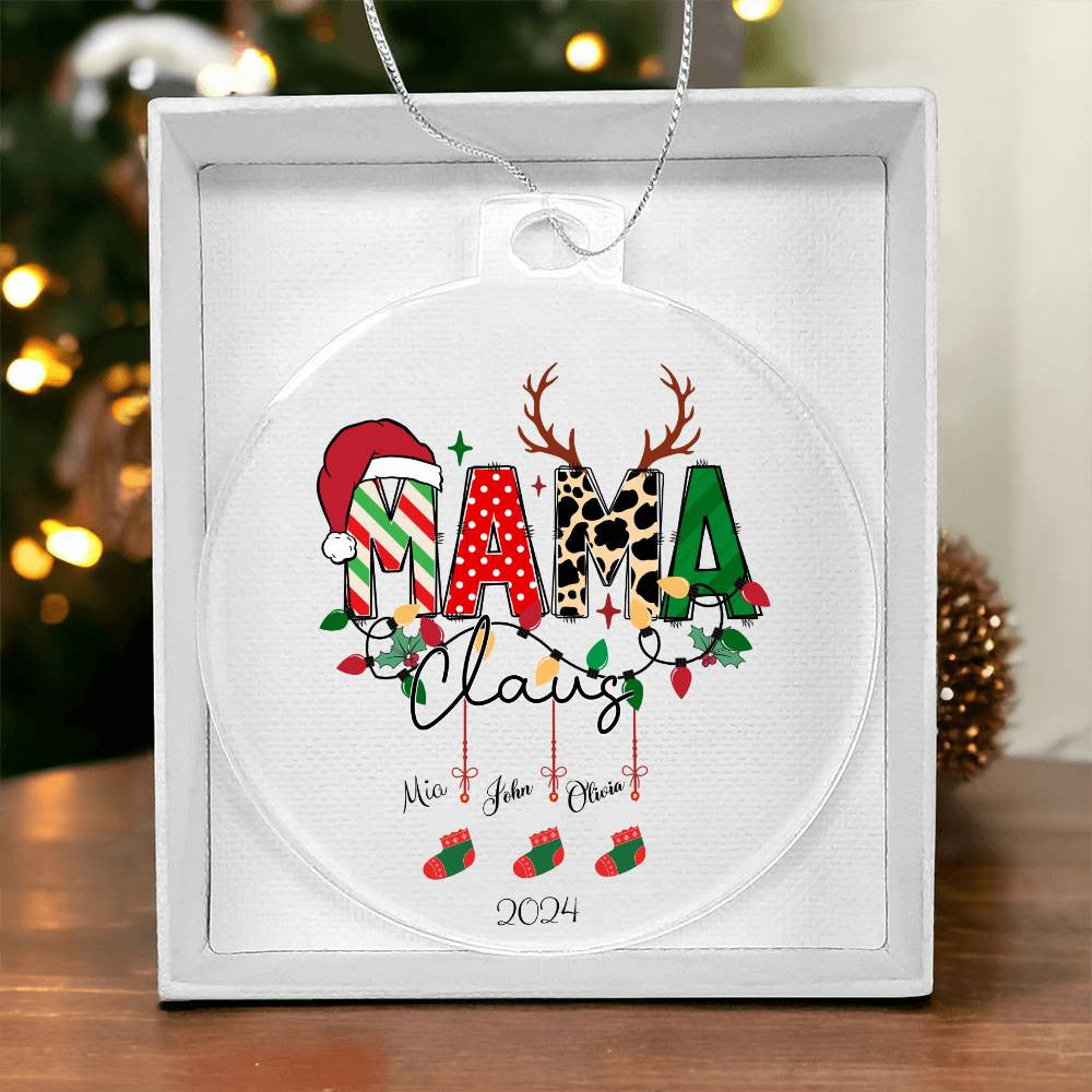Mama Claus Acrylic Ornament for Mom-[Heartfelt Family Gift]