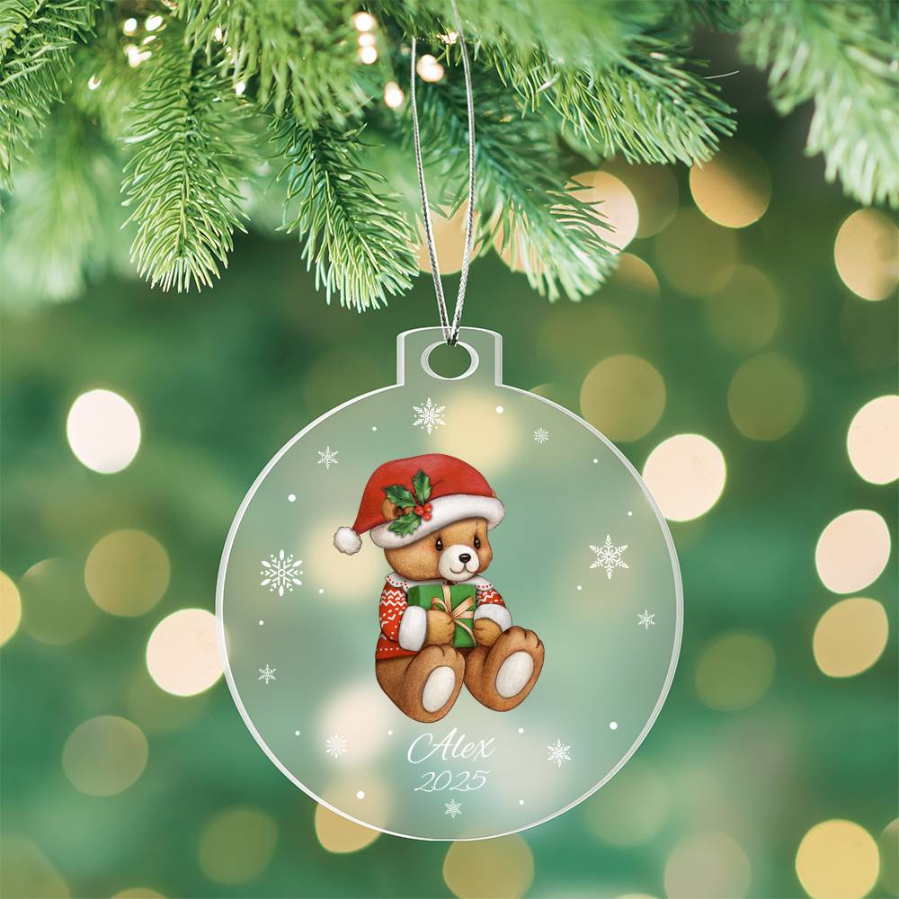 Teddy Bear Snowflake Christmas Ornament