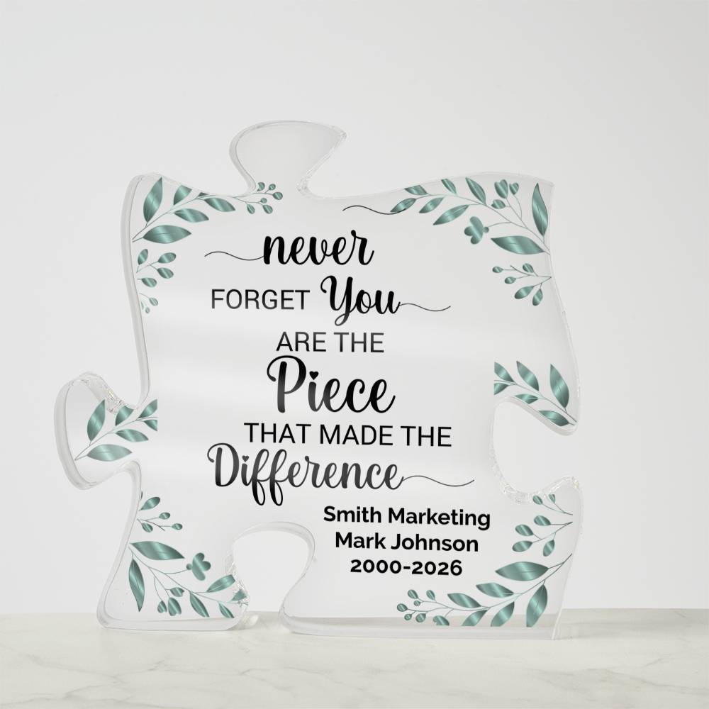 Personalized Difference Maker Plaque For Coworker Teacher Retirement