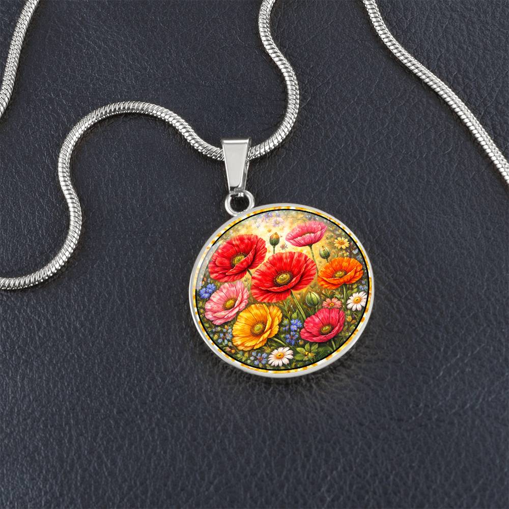 Personalized Peony Flowers Engraved Necklace Bracelet or Keychain