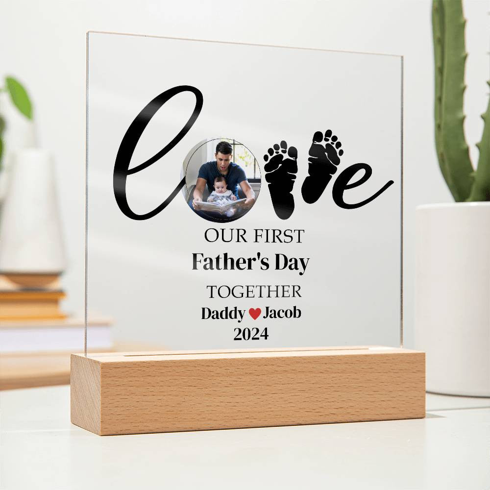 1st Fathers day  or Christmas Together  Dad Mom Plaque-[Heartfelt Family Gift]