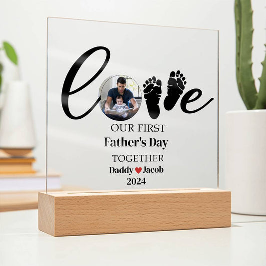 1st Fathers day  or Christmas Together  Dad Mom Plaque-[Heartfelt Family Gift]