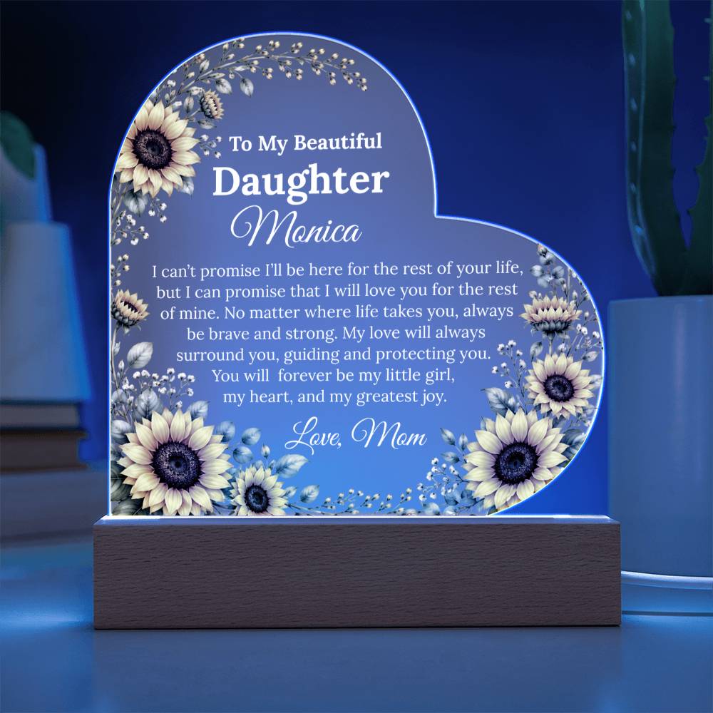 Daughter LED Heart Acrylic Plaque Gift