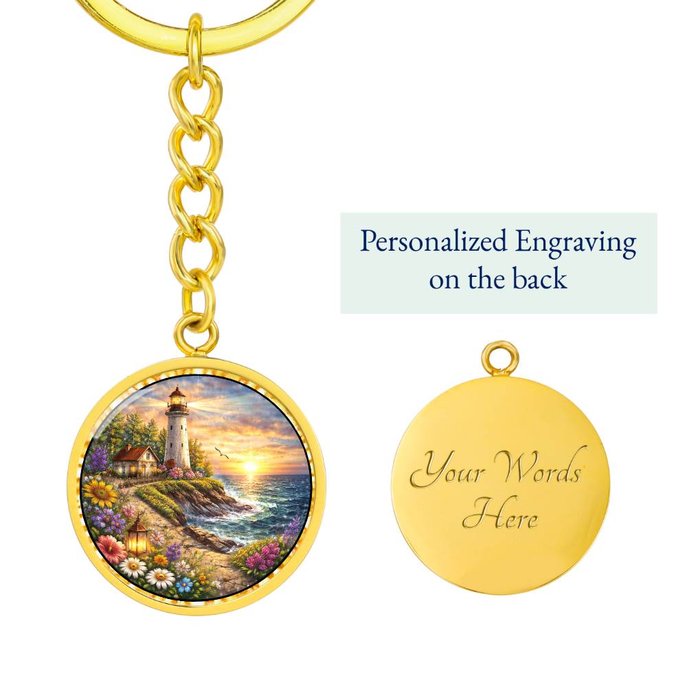 Lighthouse Personalized Engraved Necklace Bracelet or Keychain